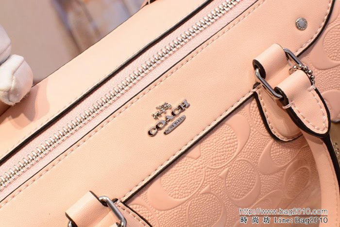 COACH蔻馳 C家新款 11920 漆皮壓花枕頭包 容量大 可單肩斜挎  Chz1104
